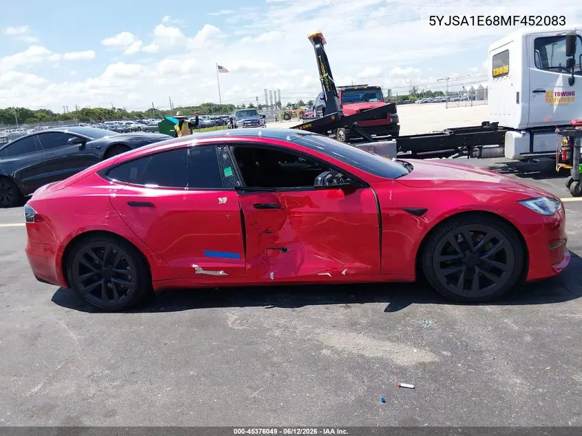 2021 Tesla Model S Plaid Tri Motor All-Wheel Drive VIN: 5YJSA1E68MF452083 Lot: 45376049