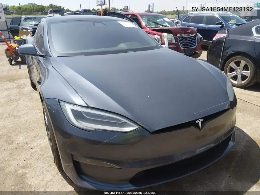 2021 Tesla Model S Long Range Dual Motor All-Wheel Drive VIN: 5YJSA1E54MF428192 Lot: 45511477