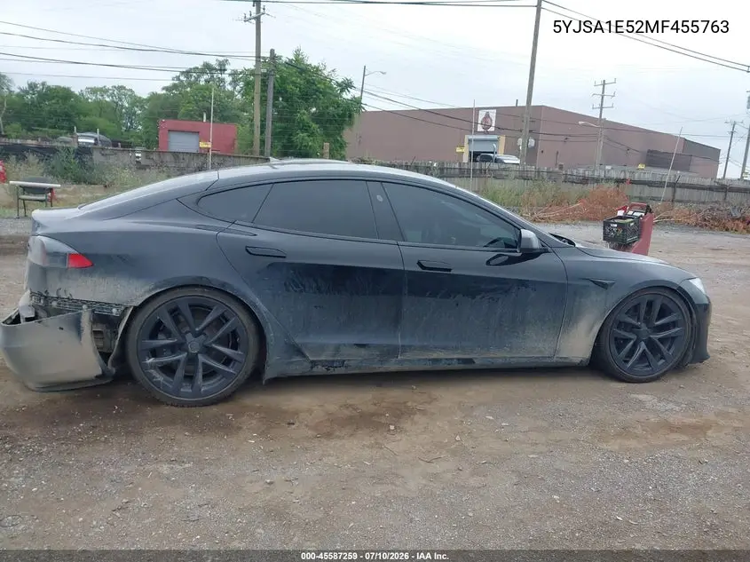 2021 Tesla Model S Long Range Dual Motor All-Wheel Drive VIN: 5YJSA1E52MF455763 Lot: 45587259