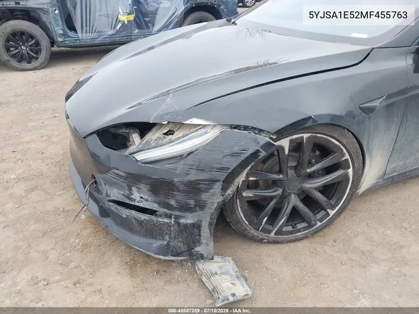 2021 Tesla Model S Long Range Dual Motor All-Wheel Drive VIN: 5YJSA1E52MF455763 Lot: 45587259