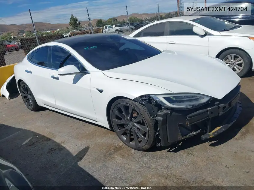 2021 Tesla Model S Long Range Dual Motor All-Wheel Drive/Long Range Plus Dual Motor All-Wheel Drive VIN: 5YJSA1E2XMF424704 Lot: 45677696