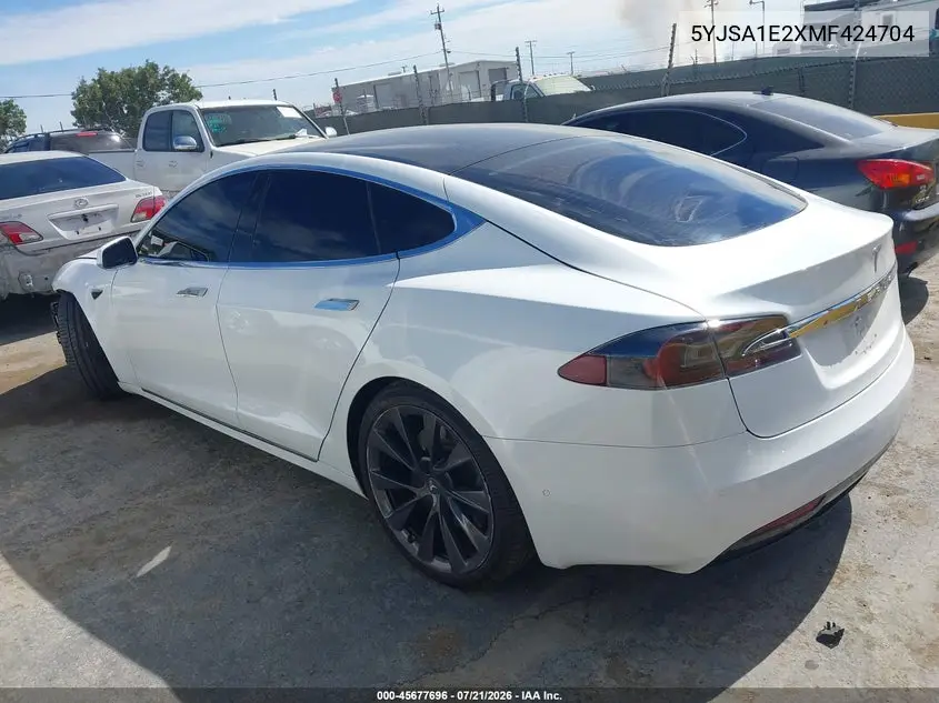 2021 Tesla Model S Long Range Dual Motor All-Wheel Drive/Long Range Plus Dual Motor All-Wheel Drive VIN: 5YJSA1E2XMF424704 Lot: 45677696