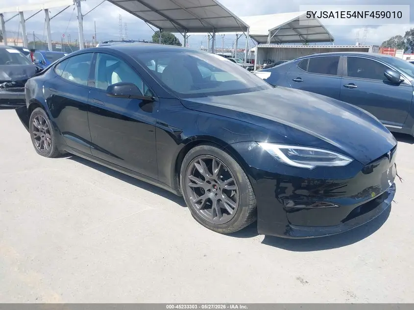 2022 Tesla Model S Dual Motor All-Wheel Drive VIN: 5YJSA1E54NF459010 Lot: 45233303