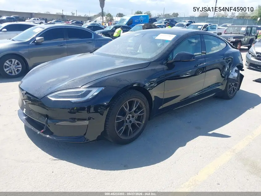 2022 Tesla Model S Dual Motor All-Wheel Drive VIN: 5YJSA1E54NF459010 Lot: 45233303