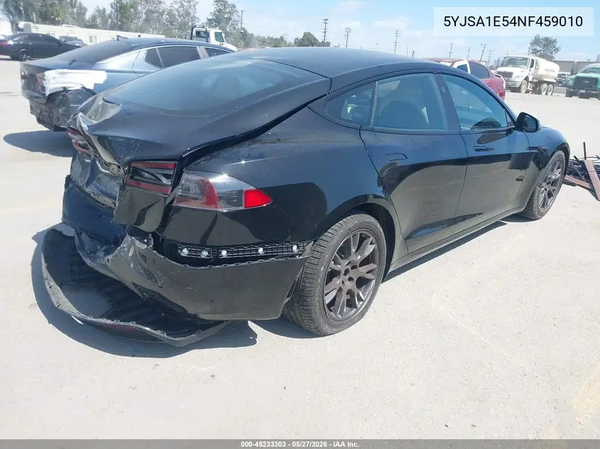 2022 Tesla Model S Dual Motor All-Wheel Drive VIN: 5YJSA1E54NF459010 Lot: 45233303