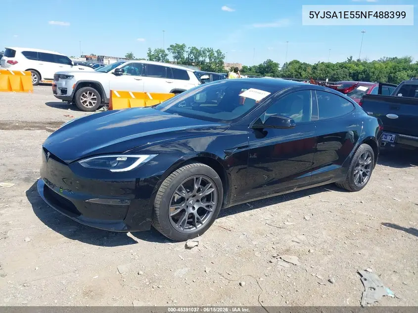 2022 Tesla Model S Dual Motor All-Wheel Drive VIN: 5YJSA1E55NF488399 Lot: 45391037