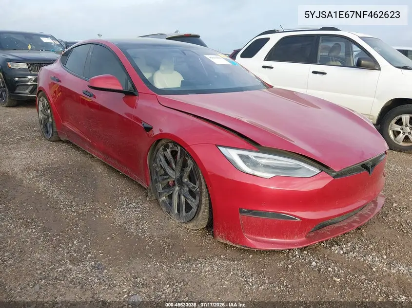 2022 Tesla Model S Plaid Tri Motor All-Wheel Drive VIN: 5YJSA1E67NF462623 Lot: 45633038