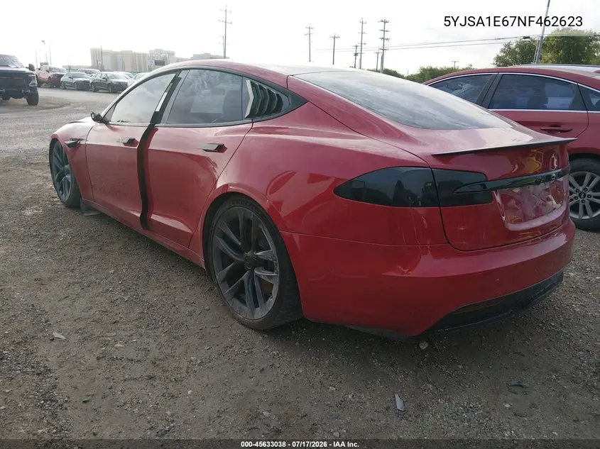 2022 Tesla Model S Plaid Tri Motor All-Wheel Drive VIN: 5YJSA1E67NF462623 Lot: 45633038