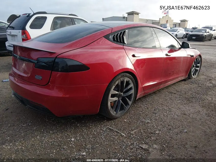 2022 Tesla Model S Plaid Tri Motor All-Wheel Drive VIN: 5YJSA1E67NF462623 Lot: 45633038