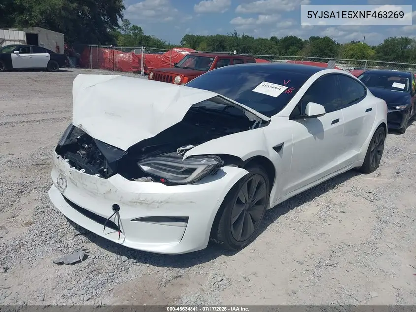 2022 Tesla Model S Dual Motor All-Wheel Drive VIN: 5YJSA1E5XNF463269 Lot: 45634841