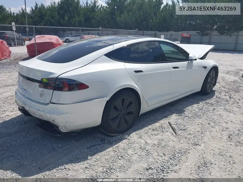 2022 Tesla Model S Dual Motor All-Wheel Drive VIN: 5YJSA1E5XNF463269 Lot: 45634841