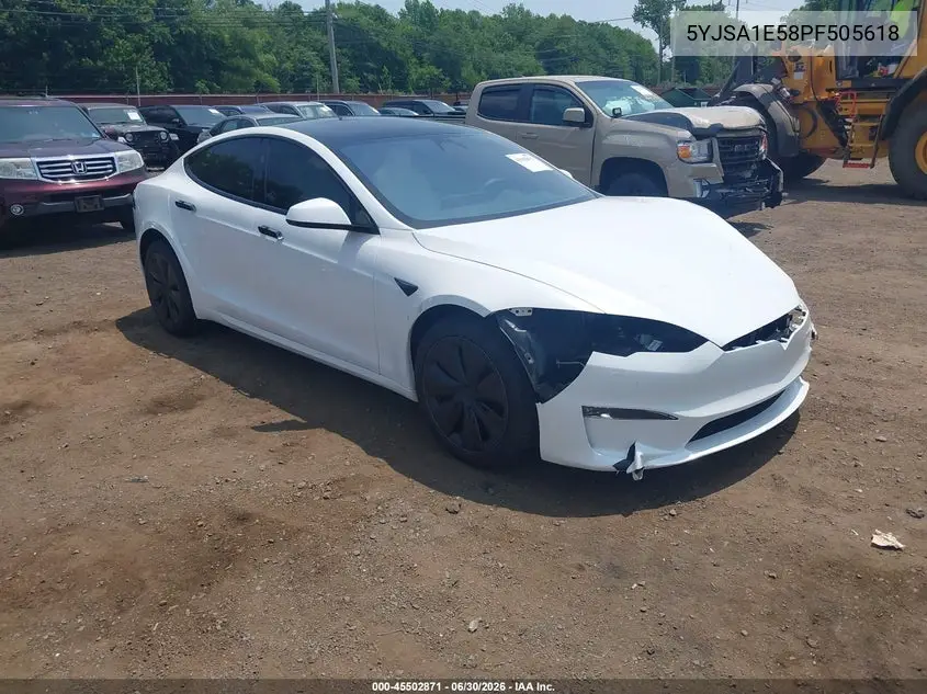 2023 Tesla Model S Dual Motor All-Wheel Drive/Standard Range VIN: 5YJSA1E58PF505618 Lot: 45502871