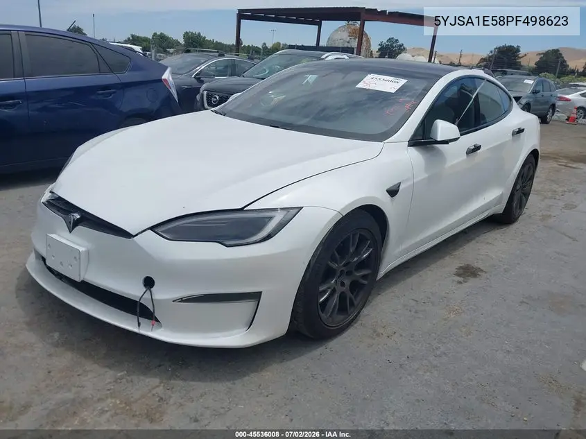 2023 Tesla Model S Dual Motor All-Wheel Drive/Standard Range VIN: 5YJSA1E58PF498623 Lot: 45536008