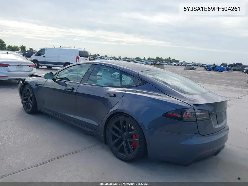 2023 Tesla Model S Plaid Tri Motor All-Wheel Drive VIN: 5YJSA1E69PF504261 Lot: 45536568