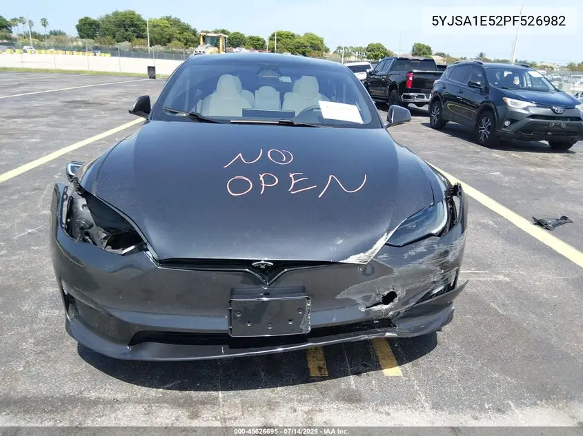 2023 Tesla Model S Dual Motor All-Wheel Drive/Standard Range VIN: 5YJSA1E52PF526982 Lot: 45626695