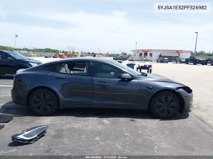 2023 Tesla Model S Dual Motor All-Wheel Drive/Standard Range VIN: 5YJSA1E52PF526982 Lot: 45626695