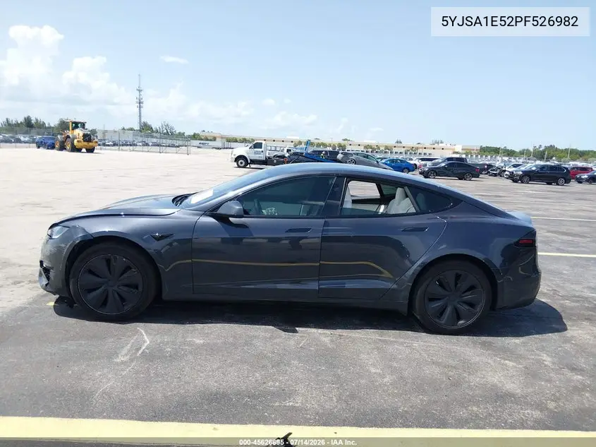 2023 Tesla Model S Dual Motor All-Wheel Drive/Standard Range VIN: 5YJSA1E52PF526982 Lot: 45626695