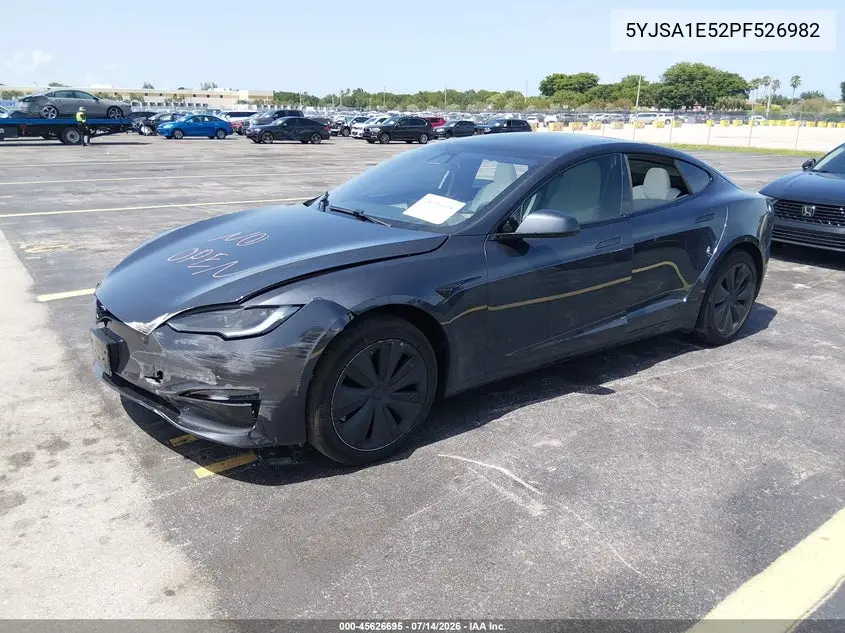 2023 Tesla Model S Dual Motor All-Wheel Drive/Standard Range VIN: 5YJSA1E52PF526982 Lot: 45626695