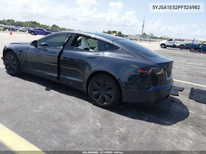 2023 Tesla Model S Dual Motor All-Wheel Drive/Standard Range VIN: 5YJSA1E52PF526982 Lot: 45626695
