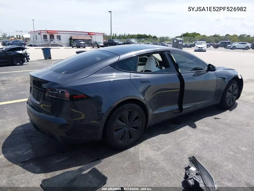 2023 Tesla Model S Dual Motor All-Wheel Drive/Standard Range VIN: 5YJSA1E52PF526982 Lot: 45626695