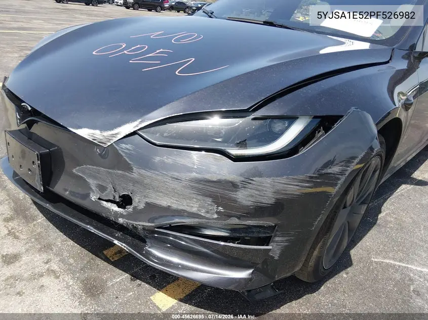 2023 Tesla Model S Dual Motor All-Wheel Drive/Standard Range VIN: 5YJSA1E52PF526982 Lot: 45626695
