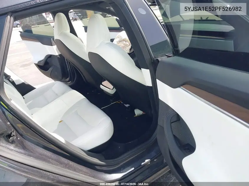 2023 Tesla Model S Dual Motor All-Wheel Drive/Standard Range VIN: 5YJSA1E52PF526982 Lot: 45626695
