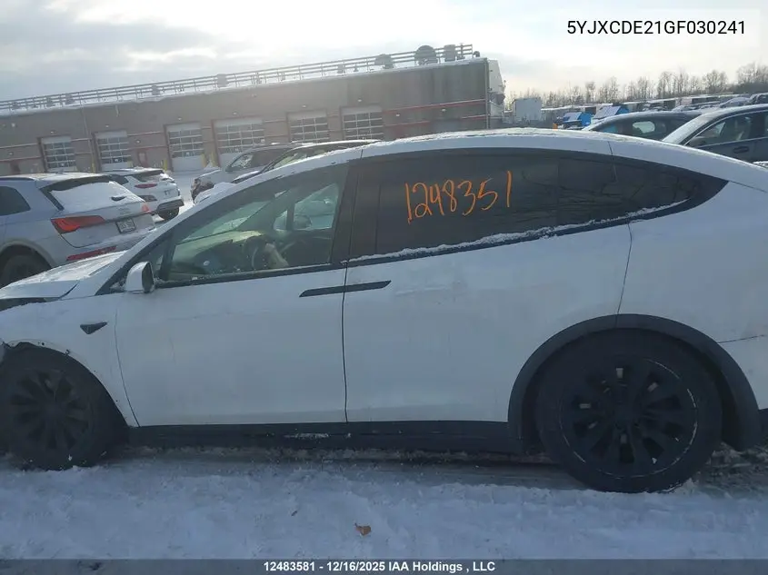 2016 Tesla Model X 60D/70D/75D/90D VIN: 5YJXCDE21GF030241 Lot: 12483581