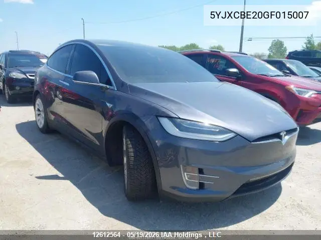 2016 Tesla Model X 60D/70D/75D/90D/P100D VIN: 5YJXCBE20GF015007 Lot: 12612564