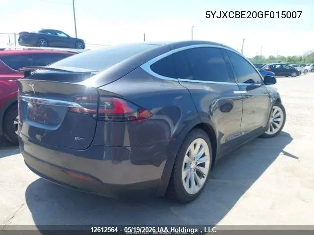 2016 Tesla Model X 60D/70D/75D/90D/P100D VIN: 5YJXCBE20GF015007 Lot: 12612564