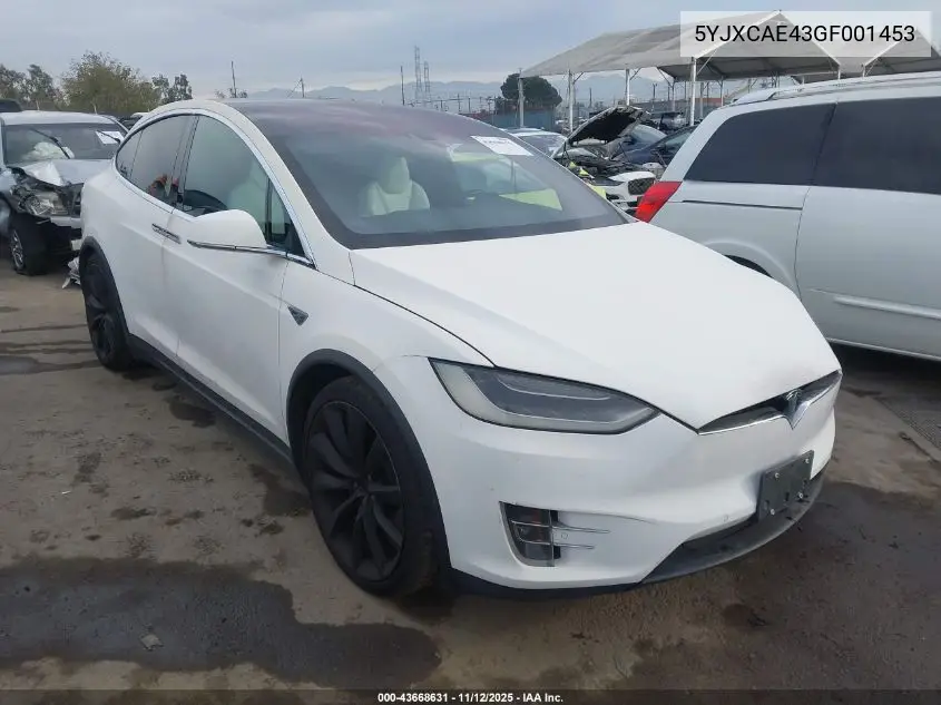 5YJXCAE43GF001453 2016 Tesla Model X