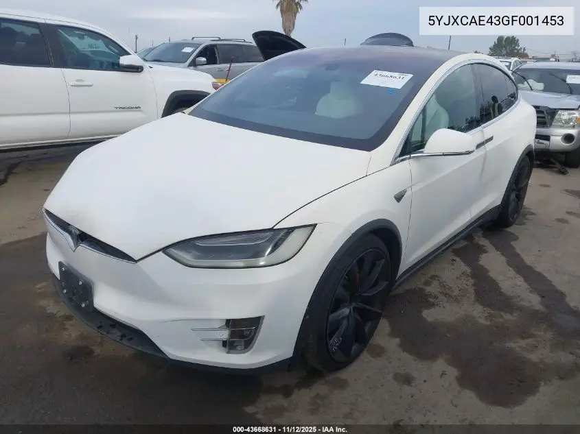 5YJXCAE43GF001453 2016 Tesla Model X