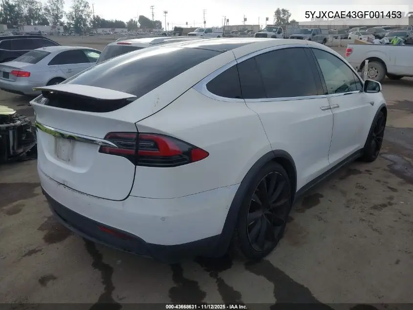 5YJXCAE43GF001453 2016 Tesla Model X