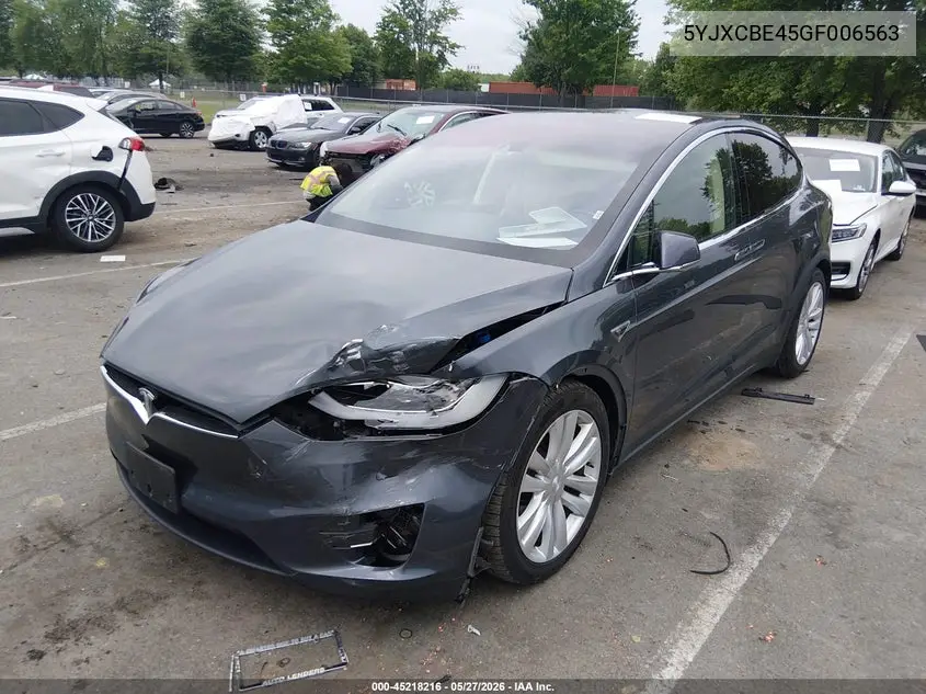2016 Tesla Model X 75D/P100D/P90D VIN: 5YJXCBE45GF006563 Lot: 45218216