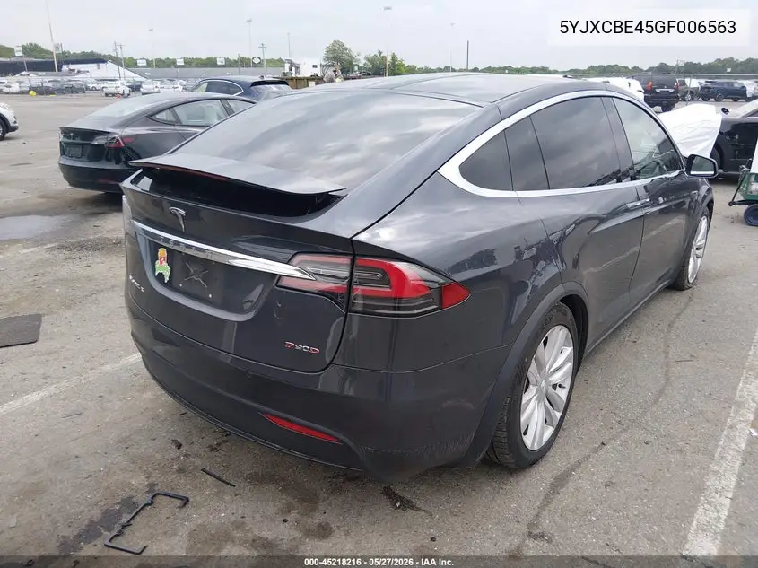 2016 Tesla Model X 75D/P100D/P90D VIN: 5YJXCBE45GF006563 Lot: 45218216