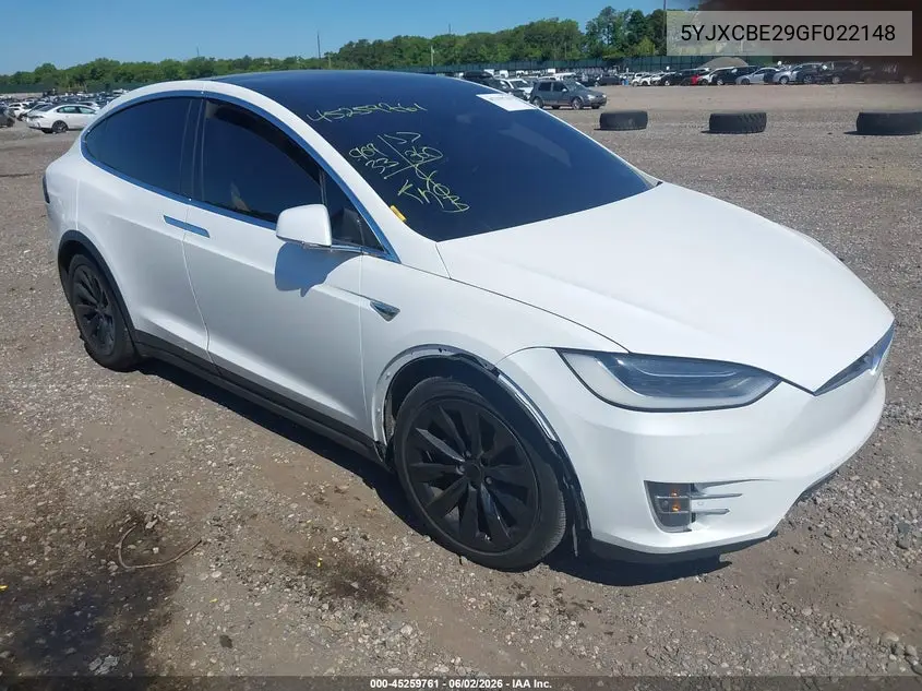 2016 Tesla Model X 60D/70D/75D/90D/P100D VIN: 5YJXCBE29GF022148 Lot: 45259761