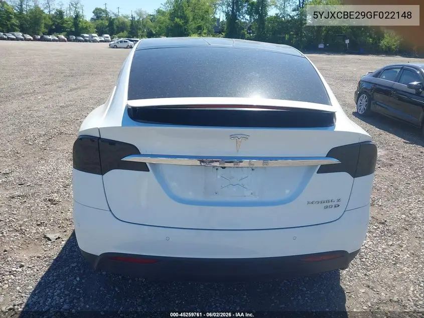 2016 Tesla Model X 60D/70D/75D/90D/P100D VIN: 5YJXCBE29GF022148 Lot: 45259761