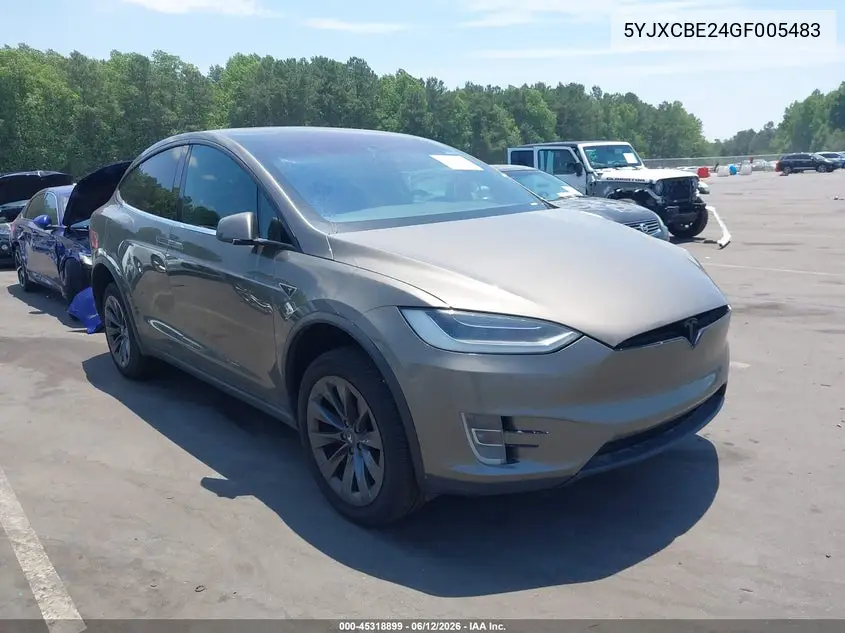 2016 Tesla Model X VIN: 5YJXCBE24GF005483 Lot: 45318899