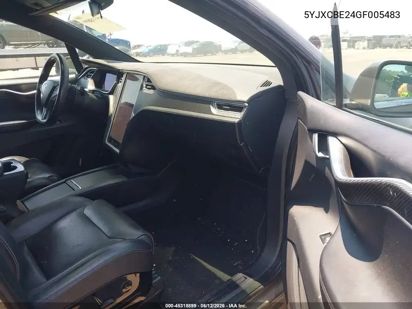 2016 Tesla Model X VIN: 5YJXCBE24GF005483 Lot: 45318899