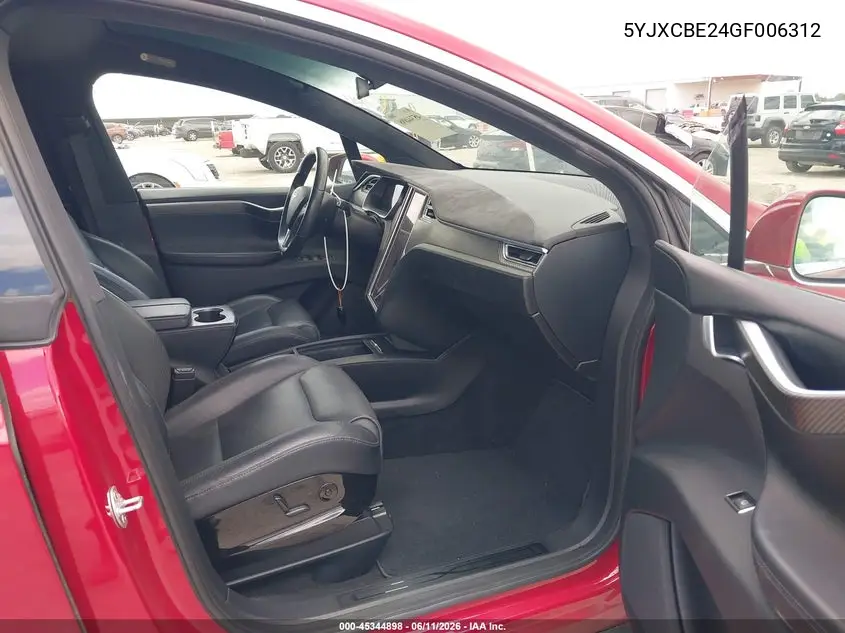 2016 Tesla Model X 60D/70D/75D/90D/P100D VIN: 5YJXCBE24GF006312 Lot: 45344898