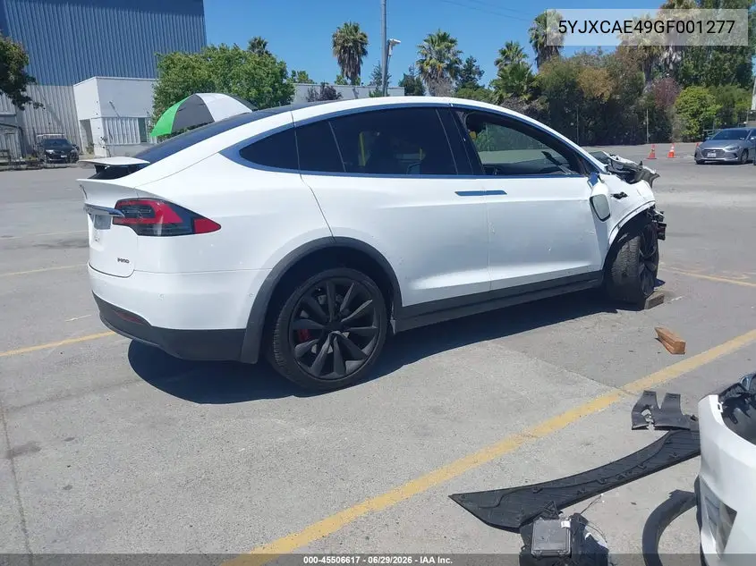 2016 Tesla Model X 60D/P100D/P90D VIN: 5YJXCAE49GF001277 Lot: 45506617