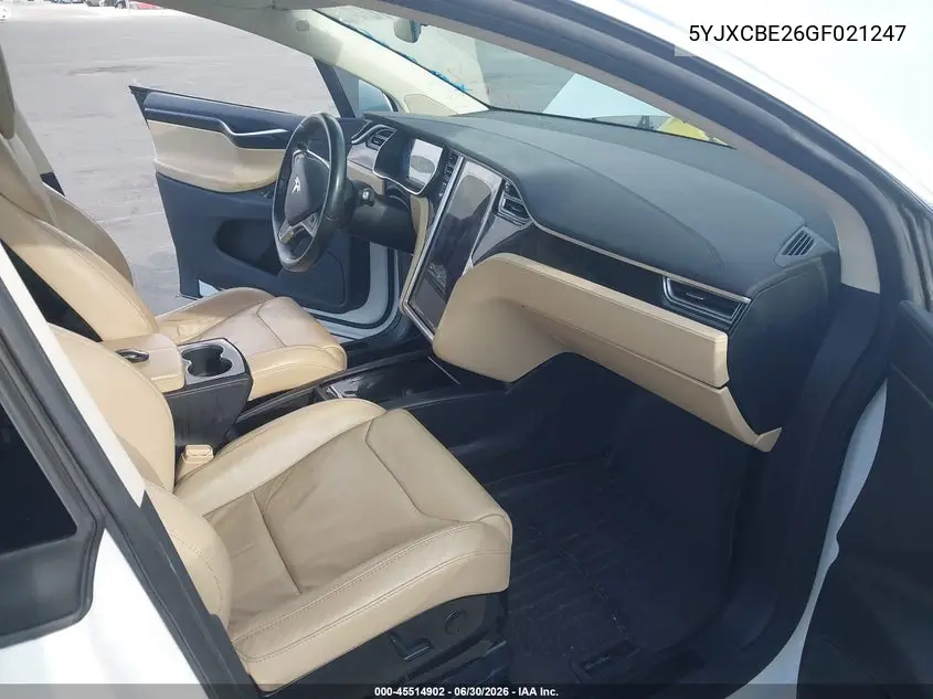 2016 Tesla Model X 60D/70D/75D/90D/P100D VIN: 5YJXCBE26GF021247 Lot: 45514902