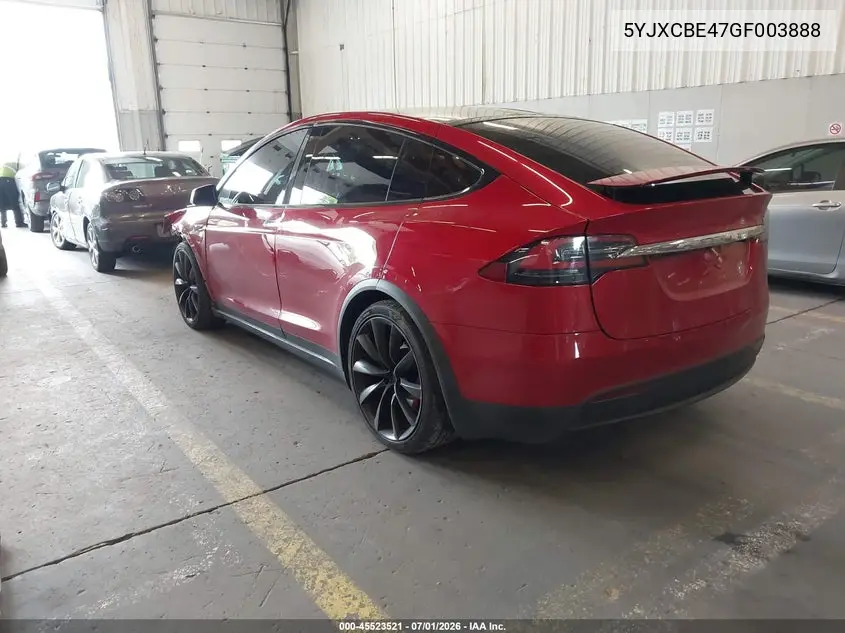 2016 Tesla Model X 75D/P100D/P90D VIN: 5YJXCBE47GF003888 Lot: 45523521