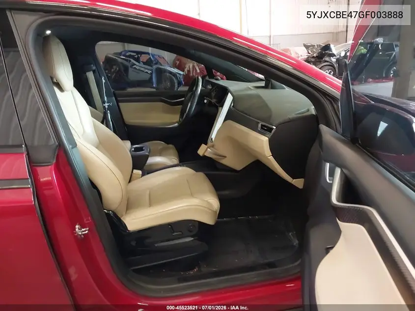 2016 Tesla Model X 75D/P100D/P90D VIN: 5YJXCBE47GF003888 Lot: 45523521