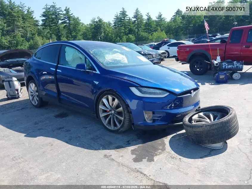 2016 Tesla Model X VIN: 5YJXCAE4XGFS00791 Lot: 45548119