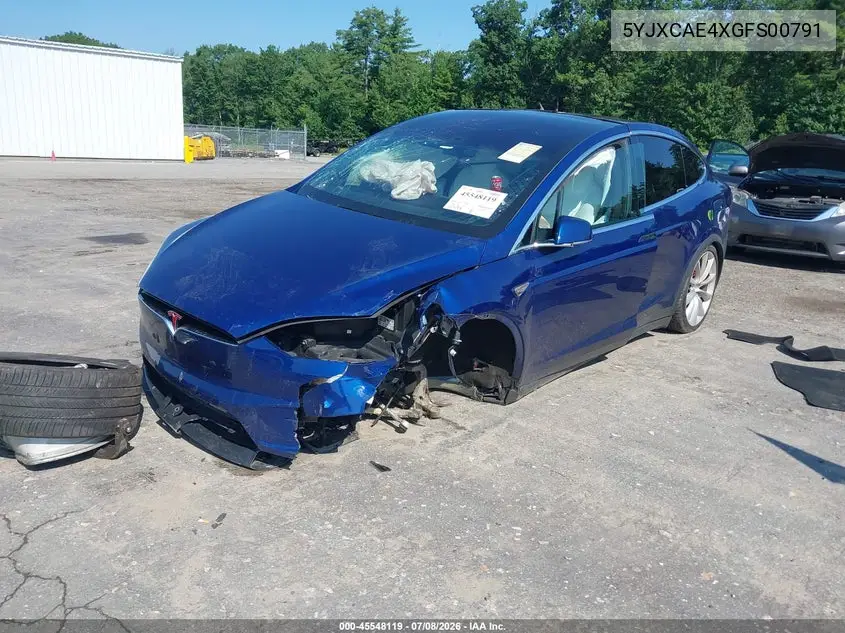 2016 Tesla Model X VIN: 5YJXCAE4XGFS00791 Lot: 45548119