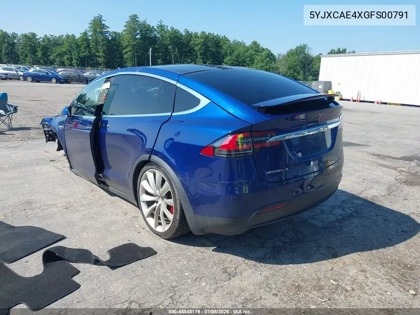 2016 Tesla Model X VIN: 5YJXCAE4XGFS00791 Lot: 45548119