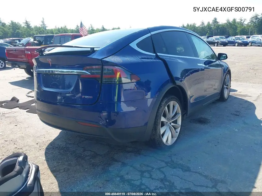 2016 Tesla Model X VIN: 5YJXCAE4XGFS00791 Lot: 45548119