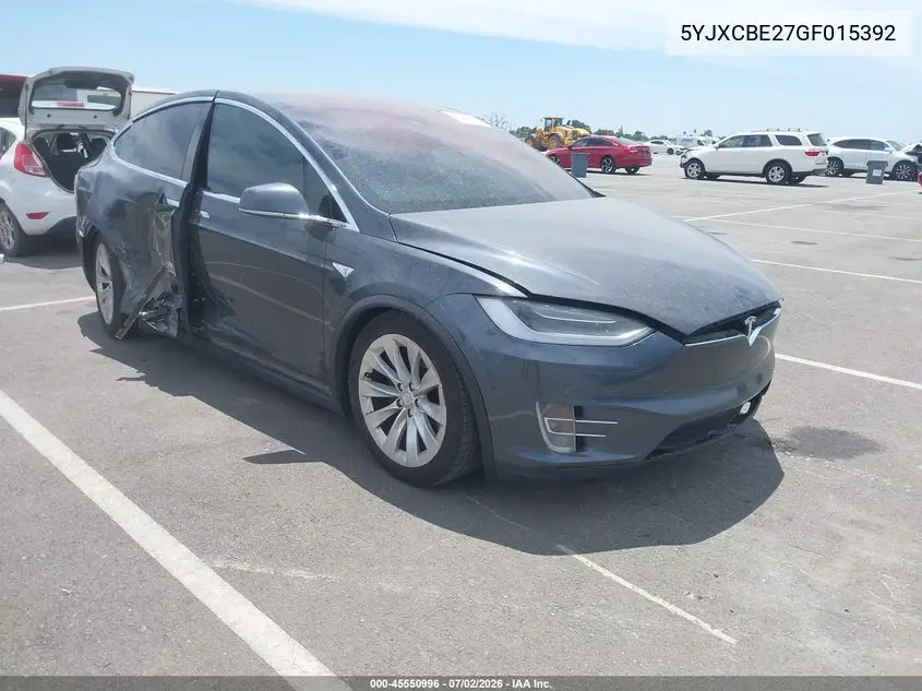 2016 Tesla Model X 60D/70D/75D/90D/P100D VIN: 5YJXCBE27GF015392 Lot: 45550996