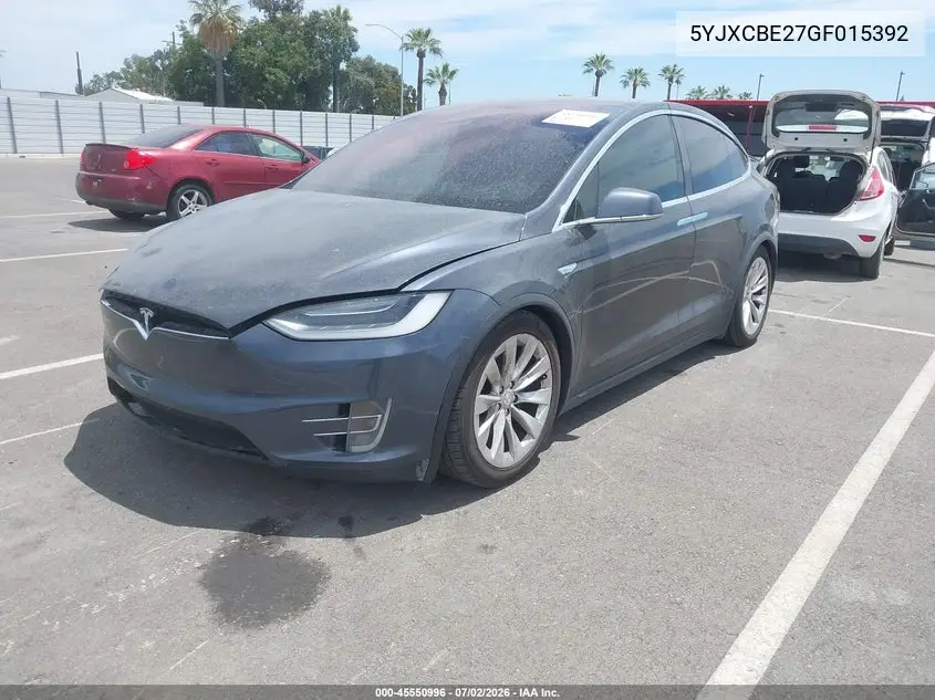 2016 Tesla Model X 60D/70D/75D/90D/P100D VIN: 5YJXCBE27GF015392 Lot: 45550996