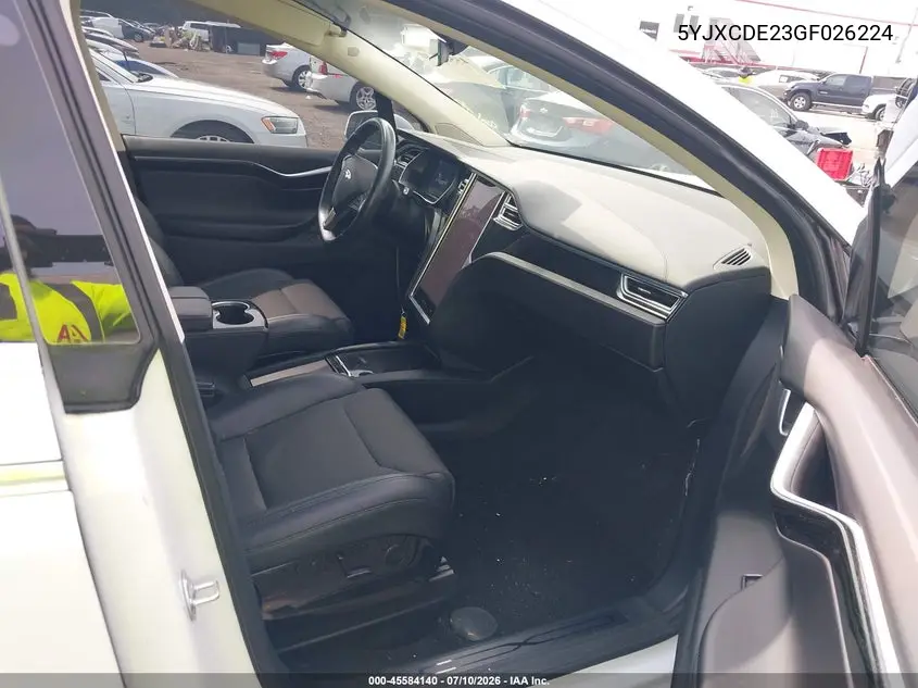 2016 Tesla Model X 60D/70D/75D/90D VIN: 5YJXCDE23GF026224 Lot: 45584140